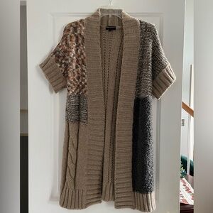 Gottardi Open Front Cardigan Long Sweater M Alpaca Mohair Wool Blend Italy Boho